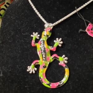 Colorful Reptile Pendant Necklace  New